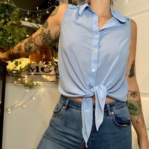 Sheer Light Blue Tank Top